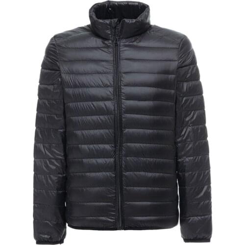 Mens Ultralight Jacket Casual Autumn Winter White Duck Down Windbreaker Overcoat Warm Parka Male Coat Fashion Outerwear