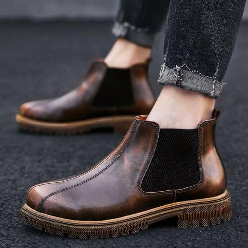 Boots Mens New Winter Leather High Top Shoes Martin Casual Zapatillas Hombre Chaussure Homme