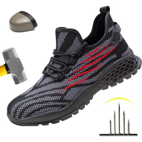 Tulldent Mens Work Boots Safety Shoes Steel Toe Lightweight Breathable Hike Sneakers Construction Shoes for Men