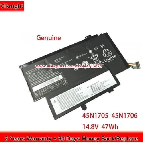 Genuine New 14.8V 47Wh 45N1705 45N1706 Battery for Lenovo Thinkpad 12.5inch S1 Yoga Laptop