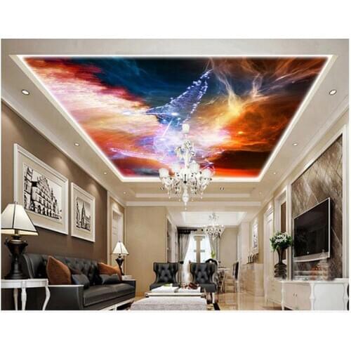 Custom photo wallpapers 3d ceiling murals Stylish and beautiful dreamy romantic starry living room zenith ceiling murals