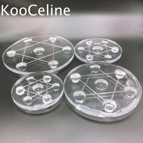 Clear Acrylic Seven Star Array Chakra Holder Energy Reiki Healing Stones Room Home Aquarium Decoration Accessories Gemstone