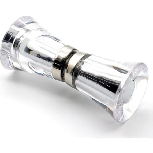 Shower room handle toilet push pull glass door handle push door handle plastic transparent glass single hole handle