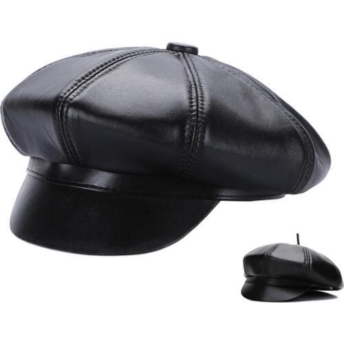 Adult Genuine Leather Hat Mens Visors Cap CBD High Quality Mens Real Sheep Skin Cap Adult Solid Hats Windproof B-7147