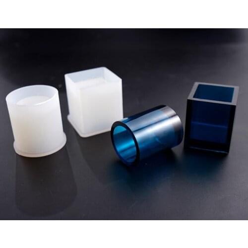 Silicone Pen Container Mold DIY Making Crafts Decoration Pen Container Square Round Shape Resin Epoxy Mold Pencil Storage Holder