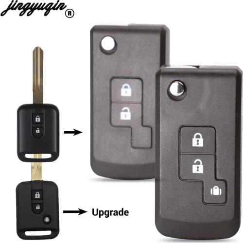 Jingyuqin New 2/3BUTTON Flip Folding Remote Key fob Shell Case For Nissan Qashqai primera Navara Micra Almera Note Sunny New