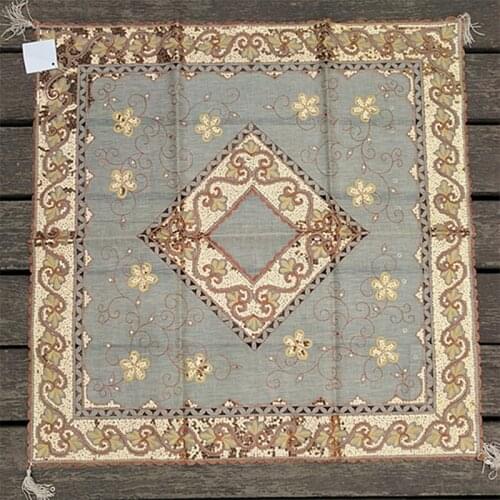 Modern Sequin Black Square Tablecloth Embroidery Lace Kitchen Tea Coffee Table Cover Cloth Christmas Home Party Wedding Decor