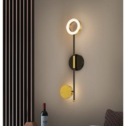 Modern Wall Lamp Nordic Golden Wall Light Round Bedroom Bedside Living Room Background Corridor Aisle Luxury Iron LED Wall Lamp