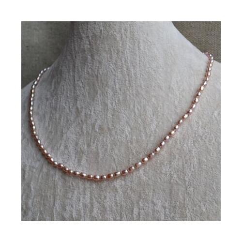 Unique Pearls jewellery Store Small Pearl Necklace 16 inches 3x5mm Lavender Freshwater Pearl Necklace Flower Girl Jewelry Gift