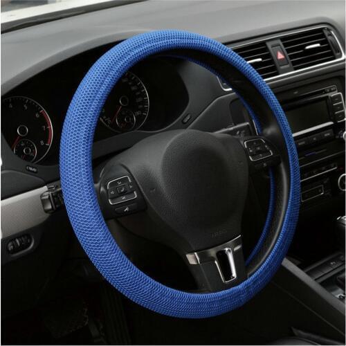 Universal Car Auto Elastic Handmade Skidproof Car Steering Wheel Cover Blue/Black Hot Selling Drop Shipping