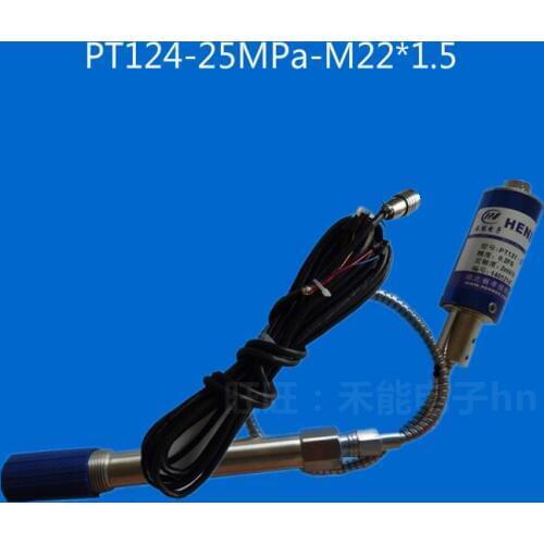 High temperature melt metal pressure sensor, elongated rod, PT124-25MPa-M22*1.5