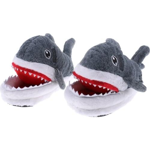 Funny Unisex Shark Warm Cotton Plush Slippers Indoor Slippers Novelty Gift