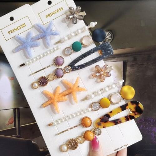 Korean Pearl Hairpins For Women Girl Trendy Crystal Barrettes One Clip Headwear Bangs Hair Clip 2021 Fashion Hair Accessories