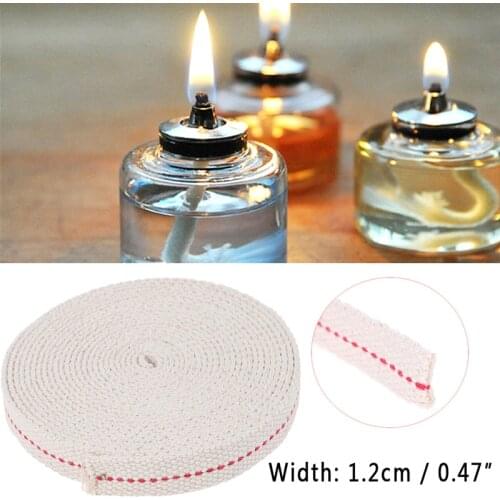 1roll 1.2cm*1.5m Oil Flat Cotton Wick for Kerosene Burner Stove Lighting Lantern Oil Lamp Making