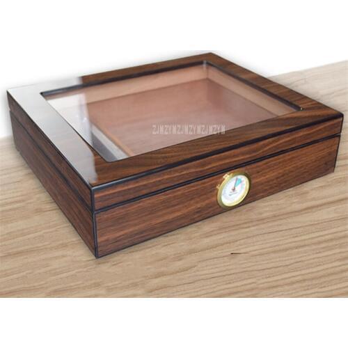 1PC Vintage Wood 1-30pcs Cigar Storage Box Case Smoking Cigar Humidor Wooden Tray Hygrometer Humidifier Moisturizing Storage Box