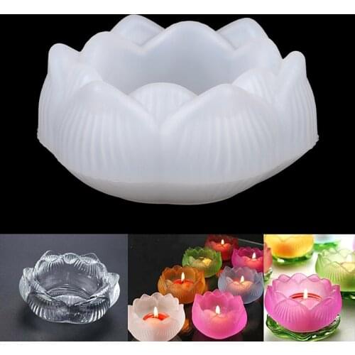 1pc Transparent DIY Ashtray Mold Lotus Candle Holder Storage Box Mould Flower Pot Mold Crafts Making