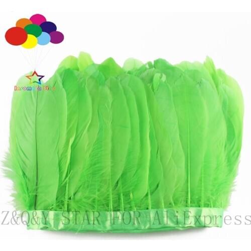 1 pack of natural 15-20CM goose feathers dyed green made of cloth edges DIY decorative clothing accessories craft feathers