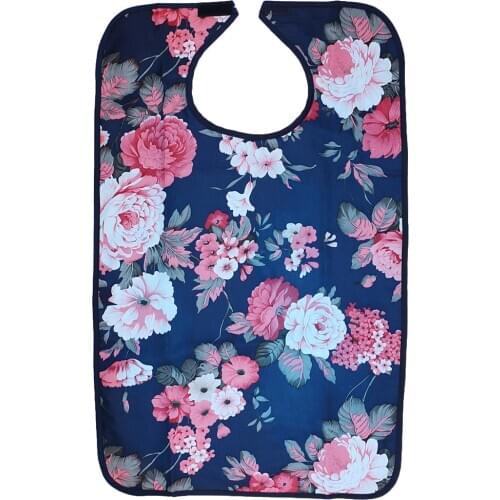 2 Pcs Adult Bib Elderly Dinning Aid W/Crumb Catcher Protect From Spills/Stains