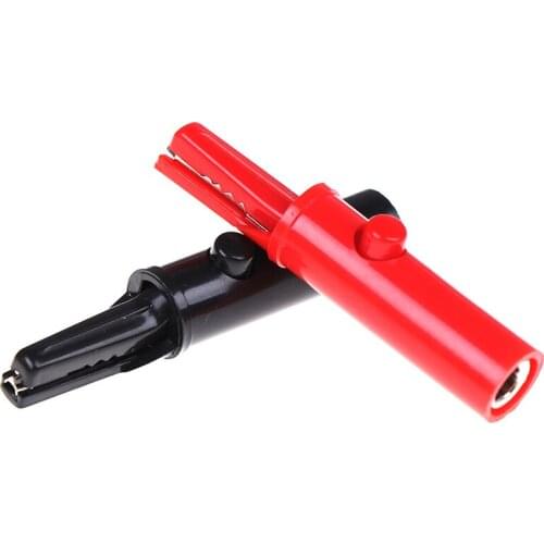 High Quality 2Pcs Push Button Type Full Protective Alligator Clip For Professional Multimeter Dropshipping