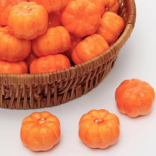 20Pcs/lot Mini Artificial Pumpkin Thanksgiving Diy Crafts Simulation Vegetables Props Halloween Decorations for Home Fake Plant