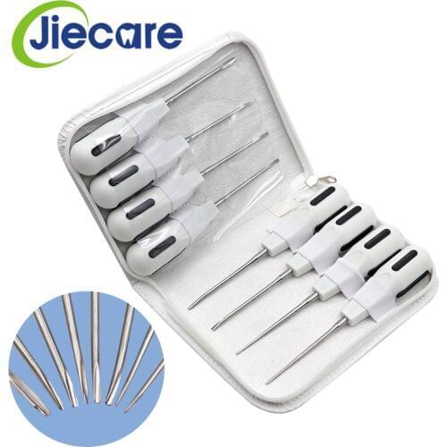 8 Pcs/Set Dental Instrument Minimally Invasive Dental Elevator Tooth Extraction Dentist Curved Root Elevator Stainless Steel
