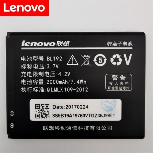 3.7V 2000mAh BL192 For Lenovo A328 A328T A526 A750 A529 A560 A680 A590 A300 A388T A505E Battery