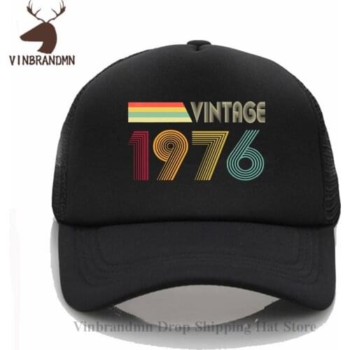 Vintage 1976 unisex Baseball cap Newest Fashion hat Born in 1976 Birthday Mothers day Thanksgiving Gift Summer cool Bucket hats