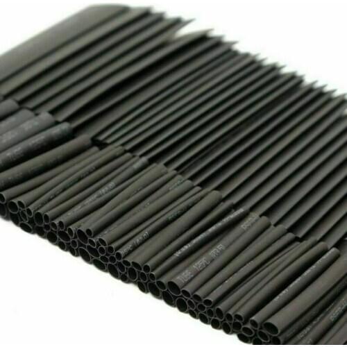 508PCS Black Heat Shrink Tubing Electrical Connection Cable Car Sleeving Assortment Wrap Wire Kit With Polyolefin Assortment