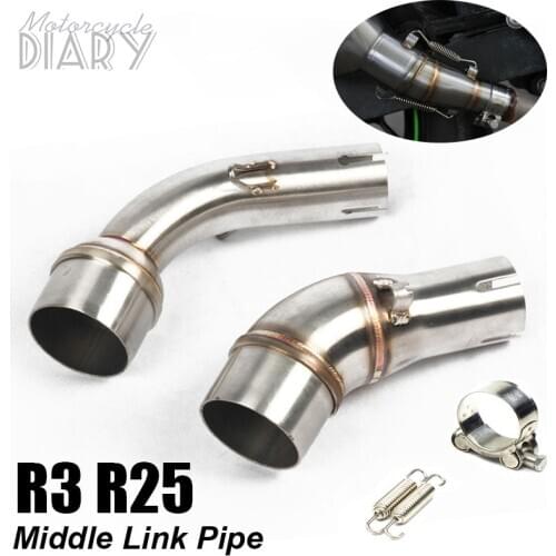 For Yamaha R25 R3 MT-03 YZF-R25 YZF-R3 YZF MT03 Motorcycle Escape Moto Exhaust Middle Link Pipe Adapter Connector Modified Mid