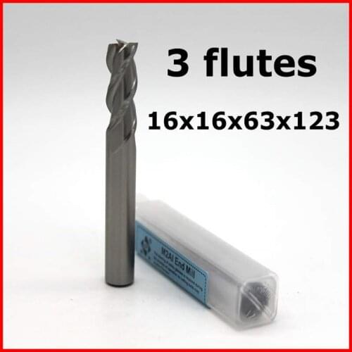 Router bit 3 pcs 16*16*63*123 of 3 Flute HSS End Mill flat end milling cutter cnc machine tool