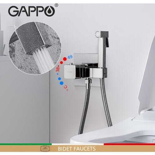 Gappo Thermostatic Bidet Faucets Brass Square Hand Shower Head Tap Thermostatic Crane Mixer Tap Shower Bidet G7207-40