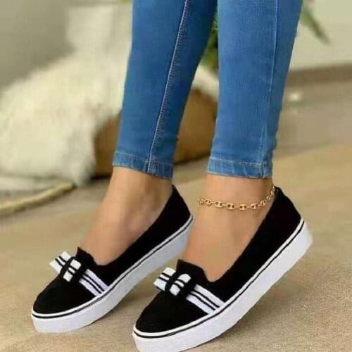 2021 New Fashion Platform Sneakers Women Casual Shoes Bowknot Female Breathable Solid Shoes Woman Walking Shoes Thick Bottom Hot