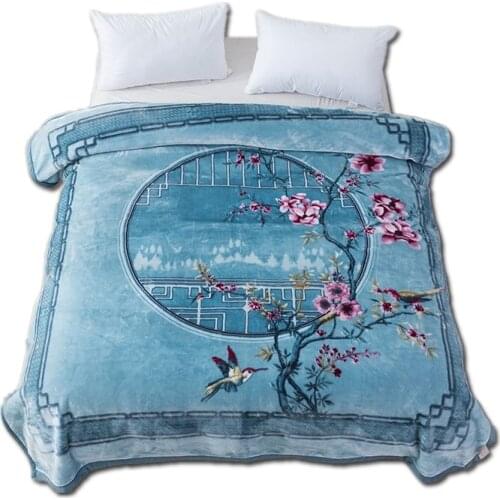 Super Soft Raschel Mink Blankets Thick Warm Fluffy Double Layer 200*230CM 3.5Kg Faux Fur Double Bed Throw Blankets