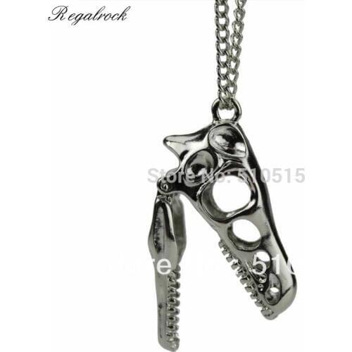 Regalrock Fashion 3D Tyrannosaurus Dinosaur Skull Pendant Necklace NU-GOTH Jewelry