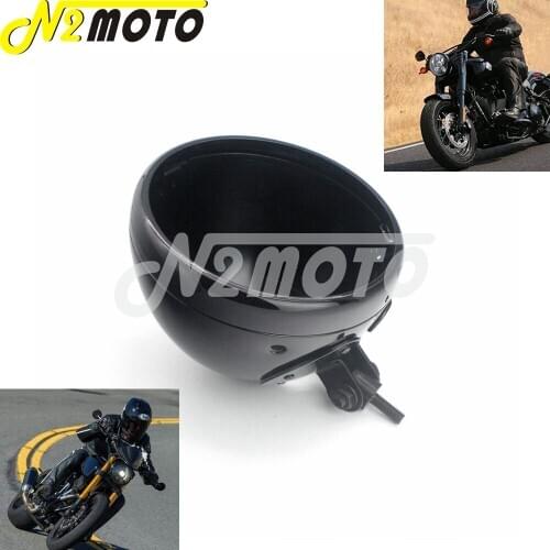 Motorcycle 7" Headlight Housing Headlamp Light Bulb Bucket For Harley Softail Sportster Cafe Racer 1986-2011 Lighthouse Shell