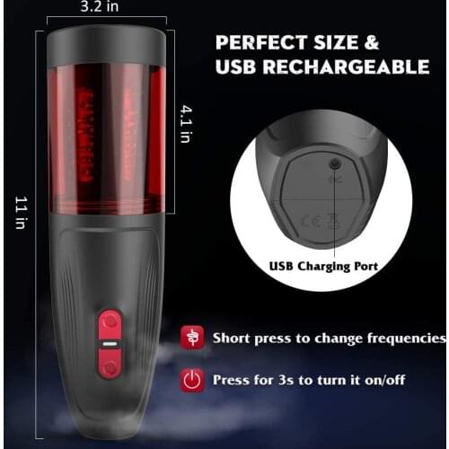 MAIG-Automatic Telescopic Rotation Male Masturbator, Blowjob Penis Simulator, 10 Frequency, Vagina, Oral Sex Toys for Men