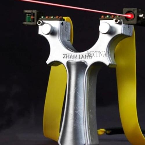 New High-precision Laser Slingshot with Great Power and Flat Leather Band-free Outdoor Sports Competitive Slingshot Hunting
