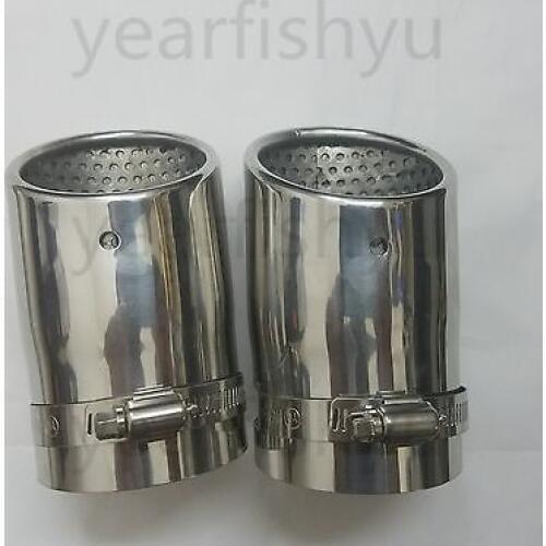 New 2pcs Chrome Exhaust Muffler Tip Pipes For Audi Q5 A4 A4L A1 A3 2012 2013 2014 2015 2016 2017