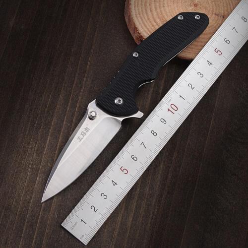 Sanrenmu 7099 Outdoor EDC Pocket Folding Knife Multi Functional Tool Bottle Opener Belt Clip for Emergency Survival Camping