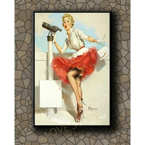 P257 Vintage Beautiful Pin-up Girl Classic Picture 383 Silk Fabric Poster Art Decor Indoor Painting Gift