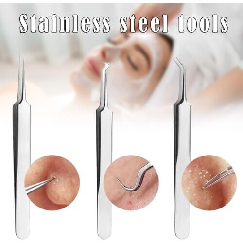 Blackhead Clip Needle Tweezers Pimple Extractor Remover 3 Types FP8