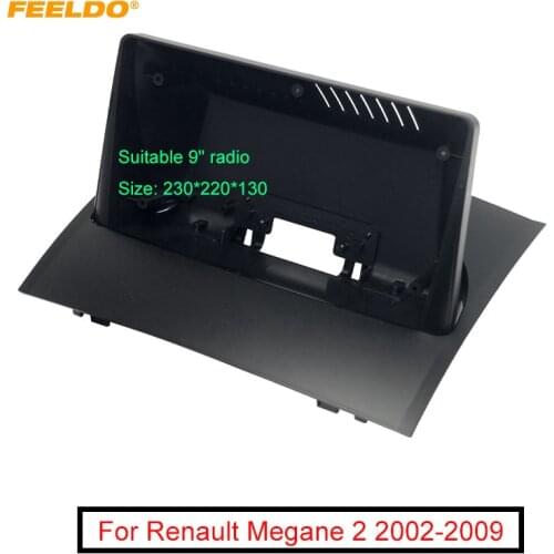 FEELDO Car Audio Fascia Frame Adapter For Renault Megane 2 9" Big Screen 2DIN Dash Fitting Panel Frame Kit
