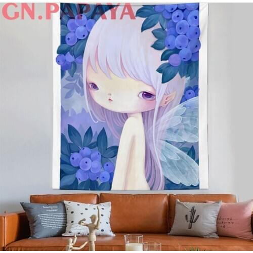 Nordic Style Art painting goblen Elves girl ins Tapestry macrame Polyester macrame Wall Hanging bohemian wall home decor