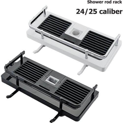 Shower Storage Rack Organizer Bathroom Pole Shelves Shower Shampoo Tray Single Tier No Drilling Lifting Rod Shower Head Holder