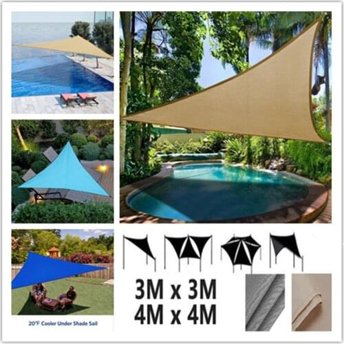 3x3m 4x4m Waterproof Triangle Awning Shade Sail Sun Outdoor Sun Shelter Shade Sail Garden Patio Pool Sunshade Protection