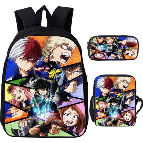 High Quality Boku No Hero Academia Backpack For School Boys Girls Bookbags 3 Pcs/Set Travel Knapsack Boys Girls Book Rucksack