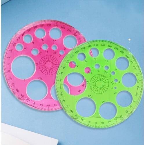 1PCs 360 Degree Protractor Circle Modern Master Template Home Sewing Tools Office School Drafting Supplies Random Color
