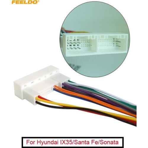 1Pc Car Radio Stereo Wiring Harness Adapter Plug For Hyundai IX35/Santa Fe/Sonata Aftermarket CD/DVD Stereo Installation #AM3350