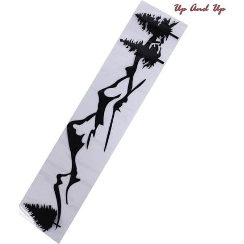 1pc For SUV RV Camper Offroad 100cm Black/White Tree Mountain Car Decor PET Reflective Forest Car Sticker