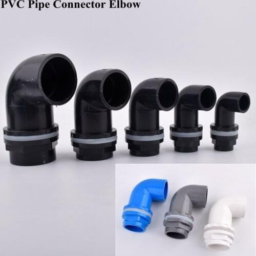 1pc 20-50mm PVC Pipe Drainage Connector Aquarium Fish Tank Water Inlet Elbow Garden Watering Water Tank Supply Tube Drain Joint
